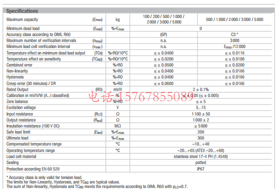 富林泰克ULB-1000Kg-C3产品参数图
