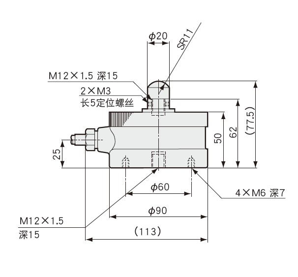 LU-A载荷称重传感器外形尺寸图日本kyowa